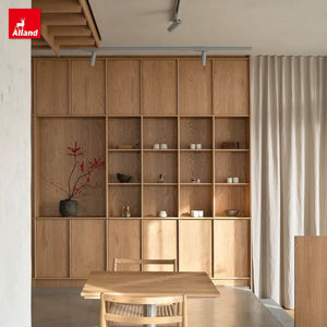 Muebles de Salón Estilo Wabi-Sabi de Allandgroup, Muebles Japoneses de Madera para el Hogar, Diseño Interior Nórdico, Estilo Japandi, Mueble de TV de Pared de Roble Blanco - Product Image 3