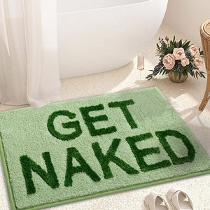 Alfombra de <span class=keywords><strong>Baño</strong></span> Divertida y Bonita FIGOO-Naked, Alfombra Suave y Esponjosa con Diseño de Arcoíris Azul, Decoración para Ducha, Alfombra Lavable Antideslizante con Diseño de 'Get Naked' - Product Image 3