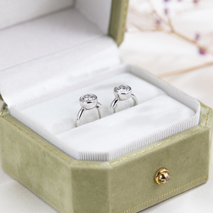 Boucles d'oreilles en or blanc 9 carats avec diamants de forme ronde Messi Jewelry MSE-896 pour femmes - Product Image 3