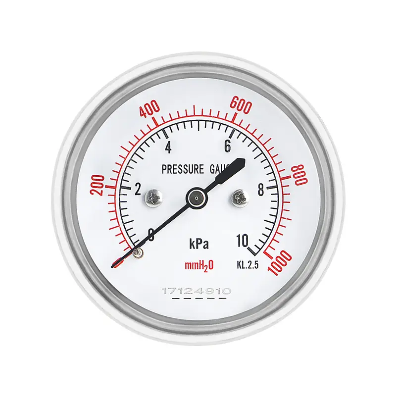 Manometer air 2.5 inci kualitas tinggi 2.5-100kpa pengukur tekanan tinggi segel diafragma pengukur tekanan