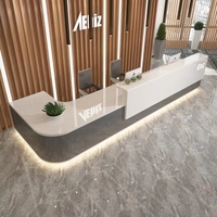 Bureau de réception de bâtiment en forme de L minimaliste haut de gamme bureau de Consultation de hall Salon de beauté Spa bureau de Service pour deux personnes