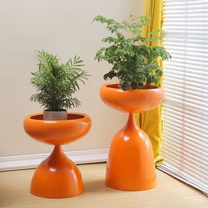 Pots à fleurs dorés <span class=keywords><strong>de</strong></span> luxe, décoration extérieure et intérieure, modernes, grands, en métal, ronds, sur pied, pour plantes <span class=keywords><strong>de</strong></span> jardin, jardinières pour plantes - Product Image 3