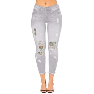 Pantalones <span class=keywords><strong>vaqueros</strong></span> <span class=keywords><strong>de</strong></span> estilo Hip Hop para <span class=keywords><strong>mujer</strong></span>, Jeans rasgados con agujeros <span class=keywords><strong>rotos</strong></span> <span class=keywords><strong>de</strong></span> cintura alta - Product Image 5