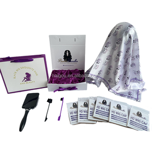 <span class=keywords><strong>Kit</strong></span> scatola di imballaggio per parrucca con Logo personalizzato fascia elastica con protezione per l'orecchio in cartone nero per Extension per <span class=keywords><strong>capelli</strong></span> - Product Image 6