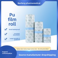 Rouleau de film PU transparent imperméable pour soins post-tatouage, pansement auto-adhésif effet seconde peau, découpe personnalisée 10m