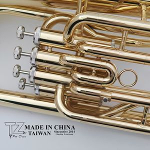 Euphonium Bb plat à 4 pistons laqué or, corps en laiton, <span class=keywords><strong>instrument</strong></span> de musique professionnel pour orchestre, directement de l'usine - Product Image 6