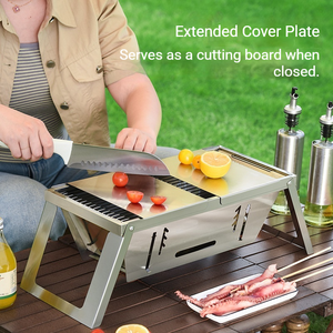 Nueva Parrilla Portátil Ligera Plegable de Acero Inoxidable para Exteriores con Rejilla de Cocción Reforzada - Product Image 3