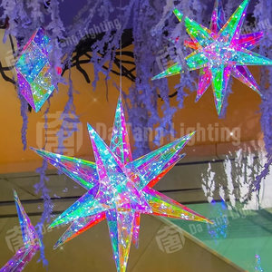 Adorno Luminoso Colgante de Estrella Radiante para Navidad, Ideal para Atraer la Atención en Zonas Festivas de Comercios y Eventos - Product Image 2