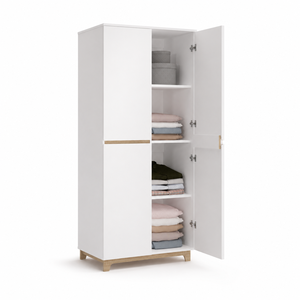 Armario Moderno de 2 Puertas sin Tiradores con Diseño Minimalista de Dos Tonos - Product Image 3