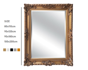 <span class=keywords><strong>Specchio</strong></span> da Terra <span class=keywords><strong>Vintage</strong></span> di Lusso <span class=keywords><strong>con</strong></span> <span class=keywords><strong>Cornice</strong></span> in Legno Dorato per Hotel e Casa - Product Image 2