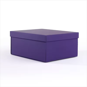 กล่องกระดาษพับพิมพ์ลายนูนเคลือบเงาสำหรับรีไซเคิลสีม่วงออกแบบได้เองพร้อมฝาแยก - Product Image 5