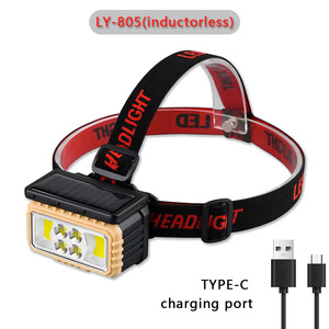 Faro frontal de inducción solar transfronterizo tipo C carga <span class=keywords><strong>LED</strong></span> pesca nocturna correr faro COB luz roja y blanca pantalla de potencia - Product Image 2