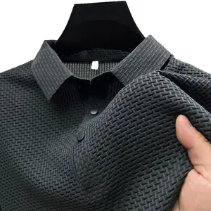 Vente en gros Polo en tricot à manches courtes en coton de haute qualité SpaceDye Tuck Stitch Back T-shirt pour hommes