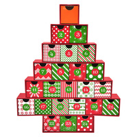 Nouvel emballage de cadeau personnalisé de Noël calendrier de l'avent cosmétique en carton avec 25 tiroirs calendrier de l'avent boîtes mystères aveugles