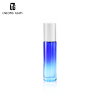 Blaue Farb rolle 10 ml verblassen glänzende Walze auf Parfüm glasflaschen mit Metall Silber Schraub deckel 5ml 15ml