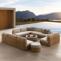 Ensemble de canapés de patio en teck haut de gamme, canapé de jardin extérieur, chaise individuelle