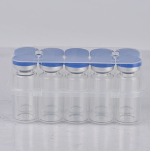Frascos de Vidrio Transparentes Redondos de 10 ml con Tapón de Goma y Embalaje con Logotipo Personalizado Estampado en Oro para Uso Farmacéutico - Product Image 1