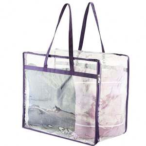 Organisateur de rangement écologique pliable pour vêtements, sac de déménagement transparent, sac de voyage, sac en plastique, organisateurs pour la maison - Product Image 1