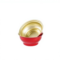 Boîte en aluminium laqué blanc uni avec couvercle doré, vide, 180ml, 250ml, 300ml, pour bouillie et soupe