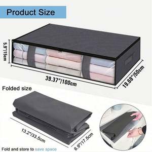 Sac de rangement pliable sous le lit pour vêtements, couettes et couvertures, idéal pour l'organisation des articles ménagers en gros - Product Image 3