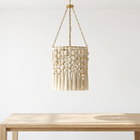 Tapisseries murales en macramé tressées à la main avec des anneaux dorés, abat-jour de lustre, décorations pour une maison chaleureuse