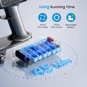 <span class=keywords><strong>Aspirateur</strong></span> balai <span class=keywords><strong>sans</strong></span> <span class=keywords><strong>fil</strong></span> léger avec plusieurs brosses, brosse anti-emmêlement, fonction séchage, autonomie de 45 min et grand bac à poussière de 0,6 L - Product Image 5