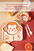Assiettes pour enfants en mélamine au design mignon, modèle MH-291, marque Wuhe, fabriquées dans le Guangdong
