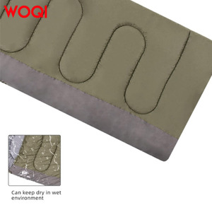 Saco de dormir Woqi Envelope, color verde militar, 1.3 kg, impermeable, transpirable, para camping, senderismo, unisex, para adultos y niños. - Product Image 1