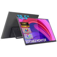 Monitor Gaming portabel 18.5 inci 60hz 120HZ 1080P IPS, Monitor kedua untuk Laptop dengan kickstand