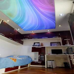 Ciel nocturne bleu feu avec dessins d'étoile en <span class=keywords><strong>fibre</strong></span> <span class=keywords><strong>optique</strong></span>, <span class=keywords><strong>plafond</strong></span> extensible, impression pour <span class=keywords><strong>faux</strong></span> designs de <span class=keywords><strong>plafond</strong></span> - Product Image 3