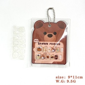 Venta al por Mayor de 12 Uñas Postizas con Diseño de Oso Pardo, Cortas y Cuadradas, para Niñas de 3 a 12 Años - Product Image 5