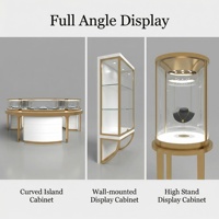 Vitrine SC SHOWCASE de haute qualité, moderne, en acier inoxydable doré, avec éclairage LED, verre trempé, écologique et étanche