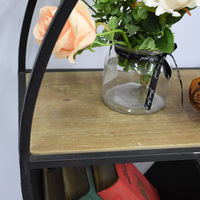 Étagère circulaire Luckywind en métal, artisanat en fer, présentoir, unité de rangement avec étagère ronde en bois pour chambre à coucher, cuisine, bureau, salle de bain