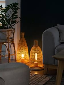 Handmade Woven Bamboo Table Lamp Rustic <b>Tall</b> Woven Basket Rattan Base Natural Lighting Home Decor Supplier - Product Image 6