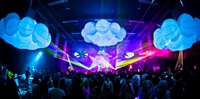 Ballon lumineux LED gonflable nuage blanc pour plafond, idéal pour décorations de fête extérieures et discothèques gonflables