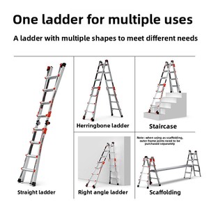 <span class=keywords><strong>Escalera</strong></span> Telescópica de Aleación de Aluminio de Alta Resistencia Leidujie con Mecanismo de Bloqueo a Presión, <span class=keywords><strong>3</strong></span>-6 Peldaños, Diseño Moderno para Uso en Construcción - Product Image 3