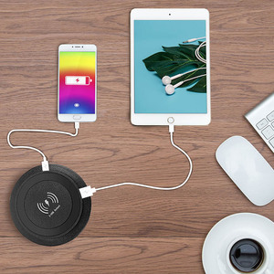 Chargeur sans fil 3 en 1 invisible intégré facile à installer et à charge rapide pour meubles de bureau avec sortie USB A C escamotable sous le bureau - Product Image 4