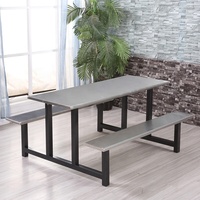 SF-1201, Mobilier de cantine d'usine, restaurant scolaire, hôpital, ensemble de tables et de chaises à manger en acier inoxydable 8 places, tabouret
