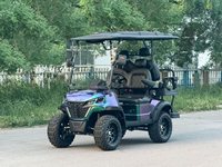 Voiture de golf électrique 4 places, batterie lithium, 4 roues motrices, pneus tout-terrain, contrôleur Curtis, éclairage LED, certifiée CE, 5 kW haute puissance