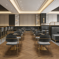 Tables et chaises de restaurant en acier inoxydable doré de luxe sur mesure pour restaurants commerciaux