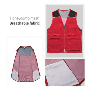 Tissu en maille respirante travail en gros <span class=keywords><strong>gilet</strong></span> sans manches <span class=keywords><strong>multipoches</strong></span> <span class=keywords><strong>gilet</strong></span> utilitaire personnalisé pour hommes pour hommes - Product Image 3