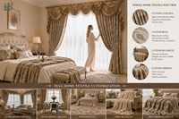 Rideau occultant de luxe imprimé en polyester 100 % pour salon, occultation totale, style moderne, vente en gros