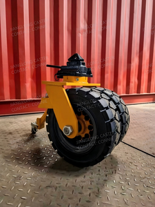 Roue pivotante robuste pour conteneur maritime en acier de 16 pouces, capacité 9 tonnes, avec pneu en caoutchouc massif, corps robuste, roulement à billes et à rouleaux - Product Image 1