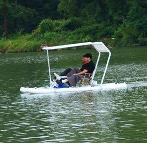 Bote Inflable de Doble Pedal con Toldo para 2 Personas, Bote de Ciclismo Acuático, Bote de Pedales para Paseos Turísticos en Lagos y Parques - Product Image 4