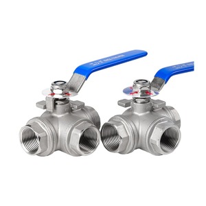 Support OEM Trois Voies SS 304/316 Acier Inoxydable Femelle Trois Vanne À Bille Filetée pour Eau Gaz Usine Vente En Gros T Type L Type - Product Image 4