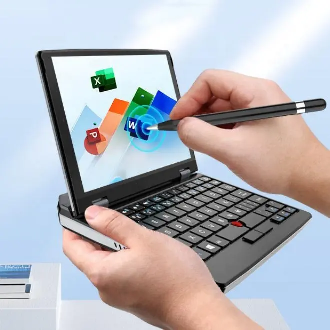 Günstige anpassbare 7-Zoll-Tasche Small Notebook PC Touchscreen Win 10 Intel Celeron J4105 tragbare dünne Mini-Laptop für Studenten
