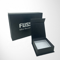 Boîte cadeau de luxe FUSSEN en carton rigide à charnière magnétique, noir mat, pour bijoux, bagues et colliers