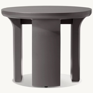 Table d'appoint ronde en aluminium RH Lagos, bronze foncé ou aluminium gris avec base cylindrique, table d'appoint moderne pour intérieur et extérieur - Product Image 5