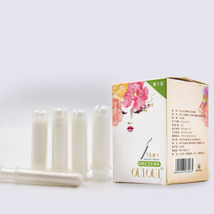 Оптовая продажа, биоразлагаемые тампоны из органического хлопка с одноразовым аппликатором, товары женской гигиены в упаковке, бесплатный образец - Product Image 4