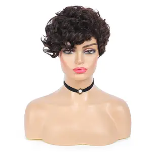 Full machine made hair wigs short special curly 100% virgin Indian human 6inch hair wholesales price and healthy hair